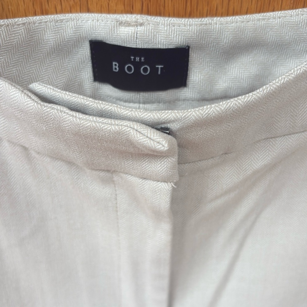White House Black Market The Boot Herringbone Suiting Pants Scone Ivory 10 - Picture 8 of 8